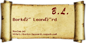 Borkó Leonárd névjegykártya